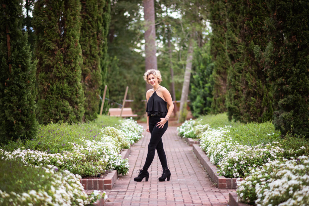 Mercer Botanical Gardens senior photography