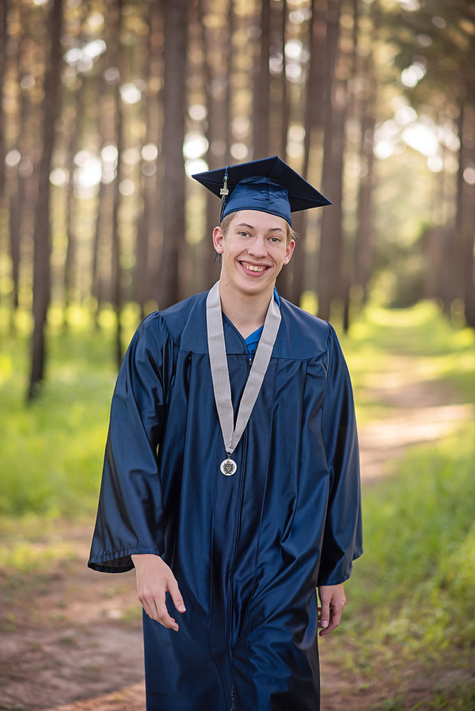 Guy cap and gown senior session