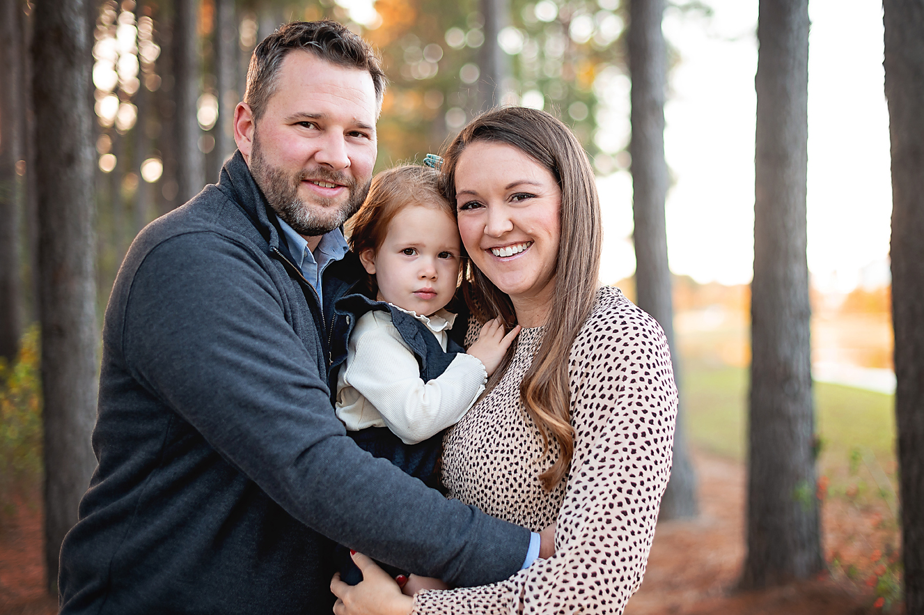 family golden hour in the woodlands