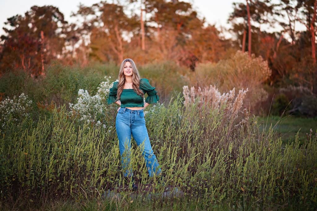 golden hour senior photography Conroe