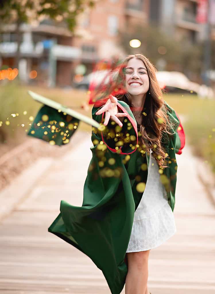 Graduation Ideas | Graduation ceremony outfit, Girl graduation pictures,  Red cap and gown graduation outfit